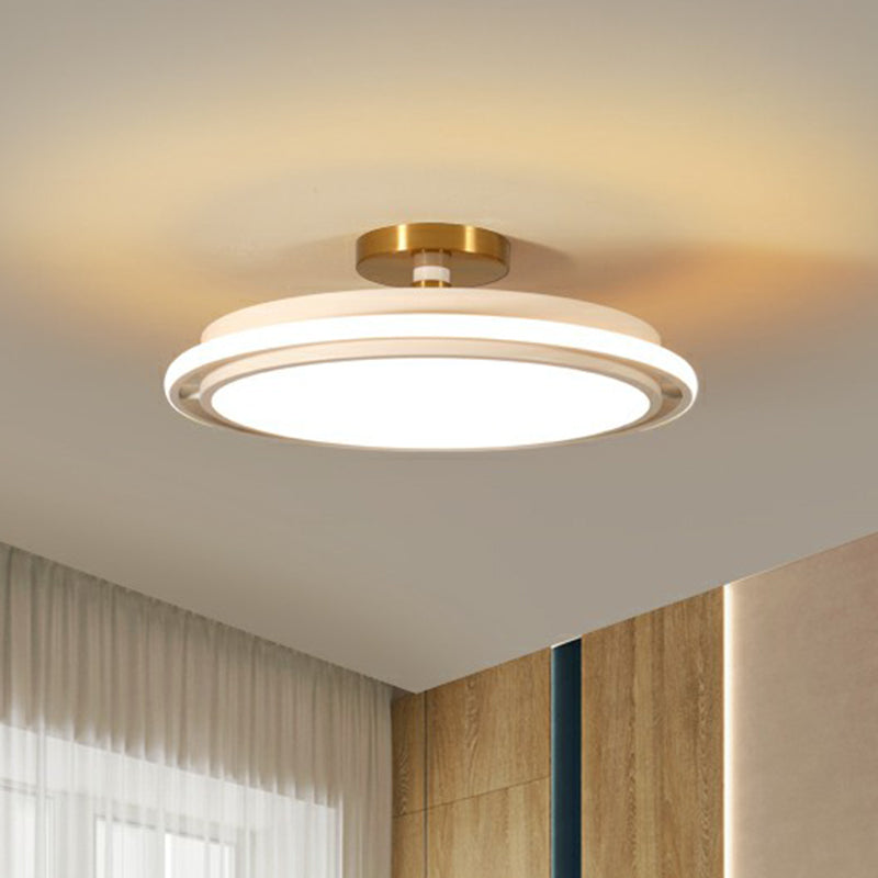 Nordic Acrylic Round Semi Flush Led Ceiling Light For Bedrooms White / 15