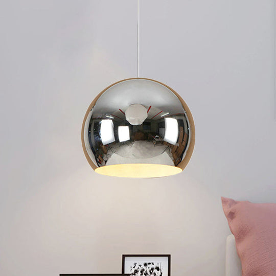 Modern Nordic Globe Pendant Light - Chrome/Rose Gold Finish Chrome