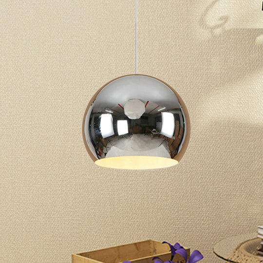 Modern Nordic Globe Pendant Light - Chrome/Rose Gold Finish