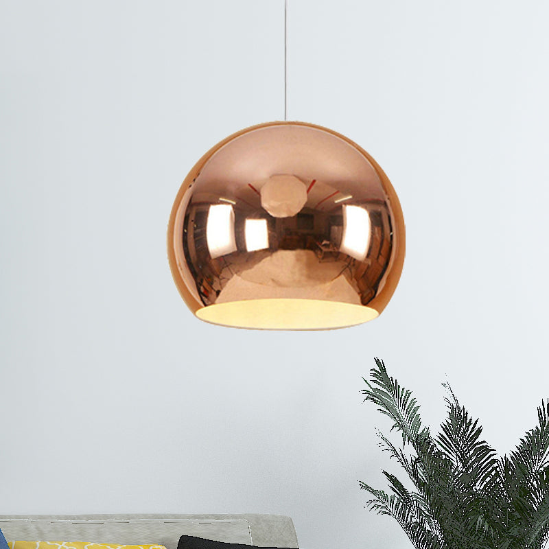 Modern Nordic Globe Pendant Light - Chrome/Rose Gold Finish