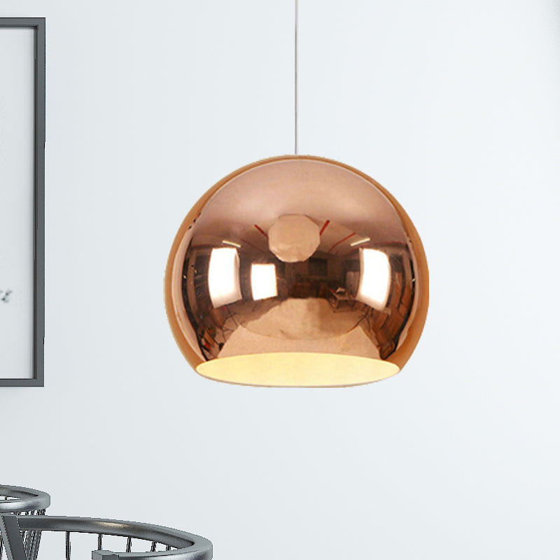 Modern Nordic Globe Pendant Light - Chrome/Rose Gold Finish