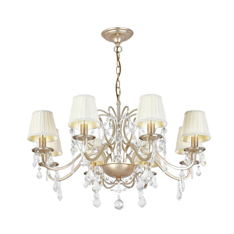 Classic Crystal Pendant Chandelier With Metal Gold Finish