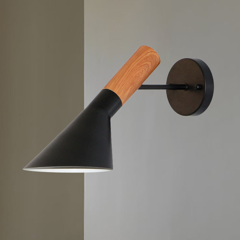 Nordic Monochrome Wall Light: Single Bulb Metallic Sconce For Showrooms And Galleries
