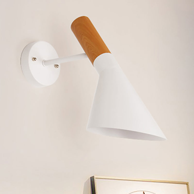 Nordic Monochrome Wall Light: Single Bulb Metallic Sconce For Showrooms And Galleries White