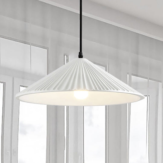 Modern Hat Ceiling Pendant Light - Resin, 1 Light, 8"/12.5"/16" Dia - Grey/White/Black