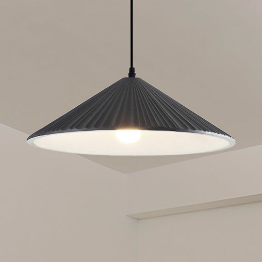 Modern Hat Ceiling Pendant Light - Resin, 1 Light, 8"/12.5"/16" Dia - Grey/White/Black