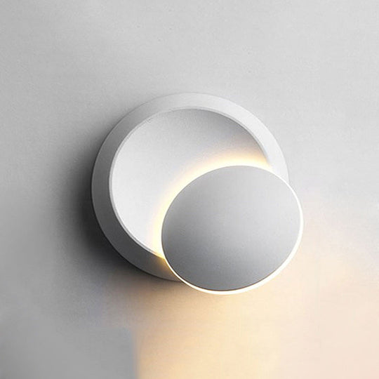 Nordic Moon-Shaped Led Sconce: Moveable Bedside Wall Light White