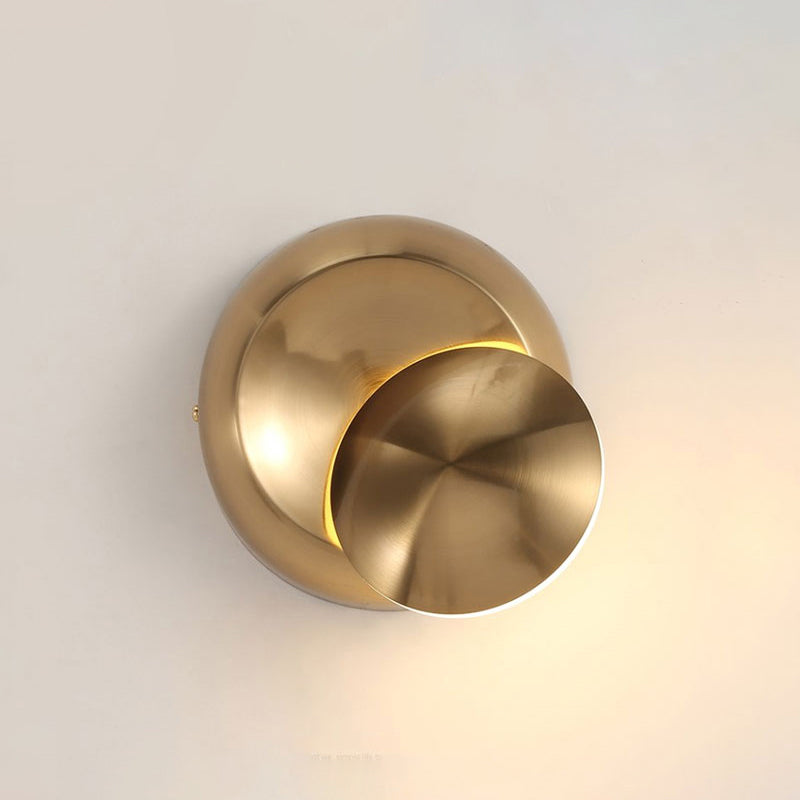Nordic Moon-Shaped Led Sconce: Moveable Bedside Wall Light Gold