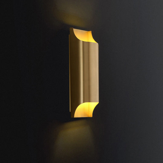 Golden Flush Wall Sconce - Modern Metal Light For Stairs Gold / 12