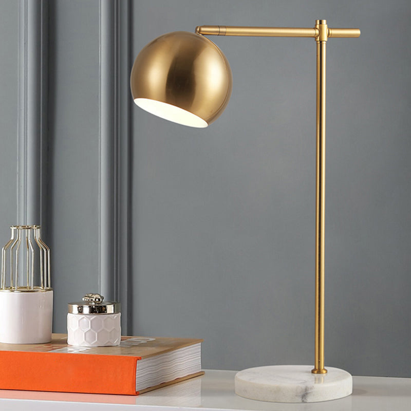 Postmodern Dome Table Lamp - Brass Metal 1 Head Marble Base