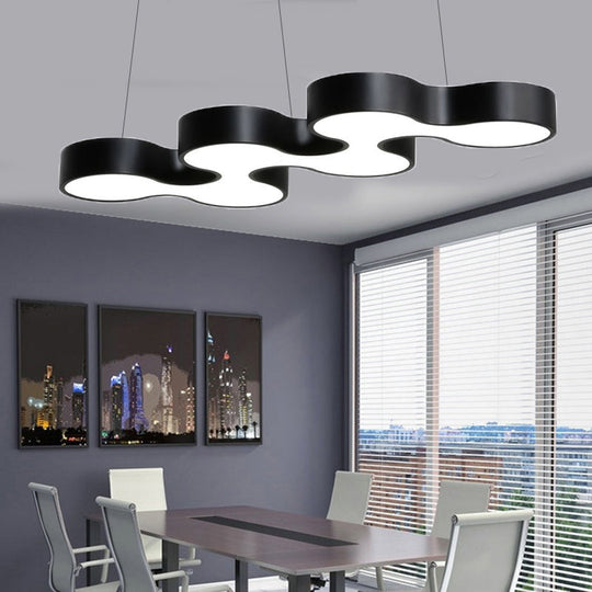 Modern Led Ceiling Light - Sleek Metal Office Chandelier Fixture