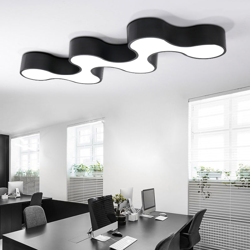 Modern Led Ceiling Light - Sleek Metal Office Chandelier Fixture