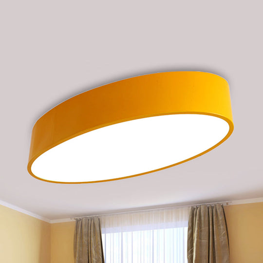 Modern Acrylic Led Flush Mount Ceiling Lamp For Kids Bedroom Yellow / 12 White