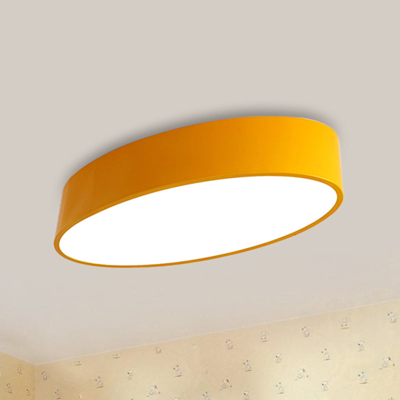 Modern Oval Acrylic Led Flush Mount Ceiling Light - Simple Style Lamp For Kids Bedrooms Multiple