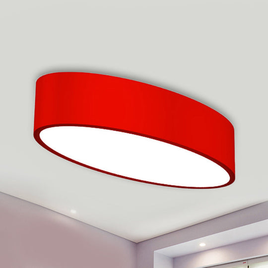 Modern Acrylic Led Flush Mount Ceiling Lamp For Kids Bedroom Red / 12 White