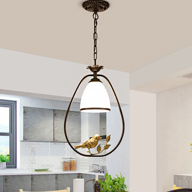 Black Metal Pendant Light With Cone Shade / Oval