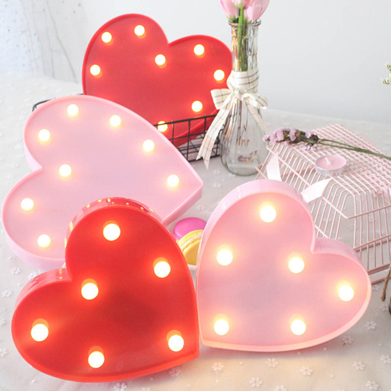 Heart Shaped Led Night Lamp - Romantic Decor For Weddings & Parties