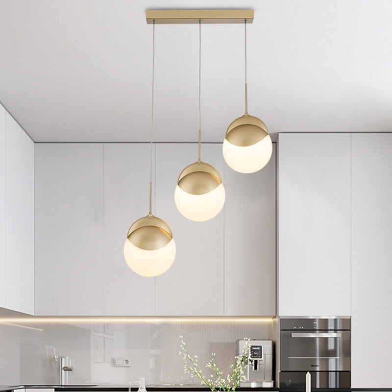 Gold Finish Led Hanging Light For Restaurants - Disc Shaped Acrylic Cluster Pendant Postmodern