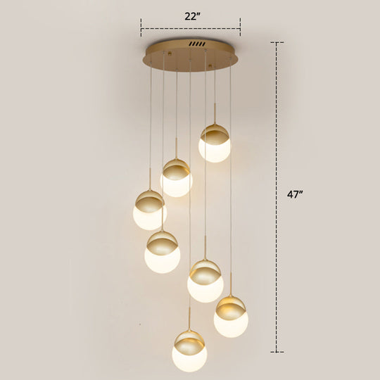 Gold Finish LED Disc Pendant Light - Postmodern Acrylic Cluster Design for Restaurants