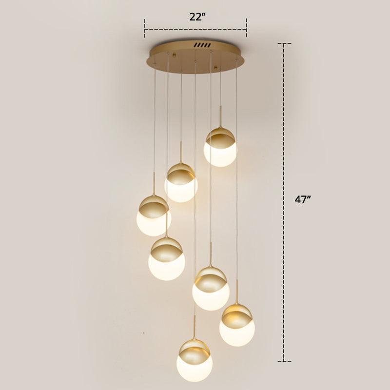 Gold Finish Led Hanging Light For Restaurants - Disc Shaped Acrylic Cluster Pendant Postmodern