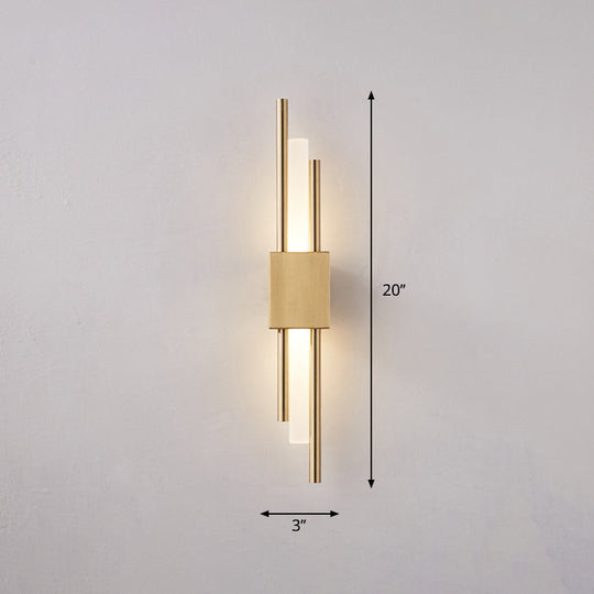 Modern Rod Wall Light With Led Acrylic Sconce For Stairways. 2 / Gold