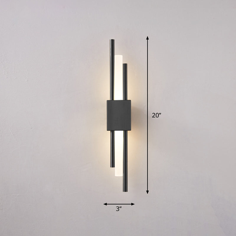 Modern Rod Wall Light With Led Acrylic Sconce For Stairways. 2 / Black