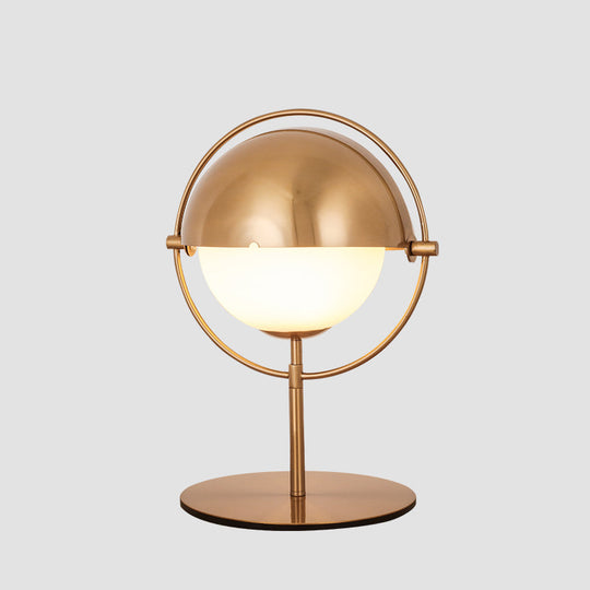 Swivel Globe Table Lamp - Opaline Glass 1-Light Night Light For Bedroom