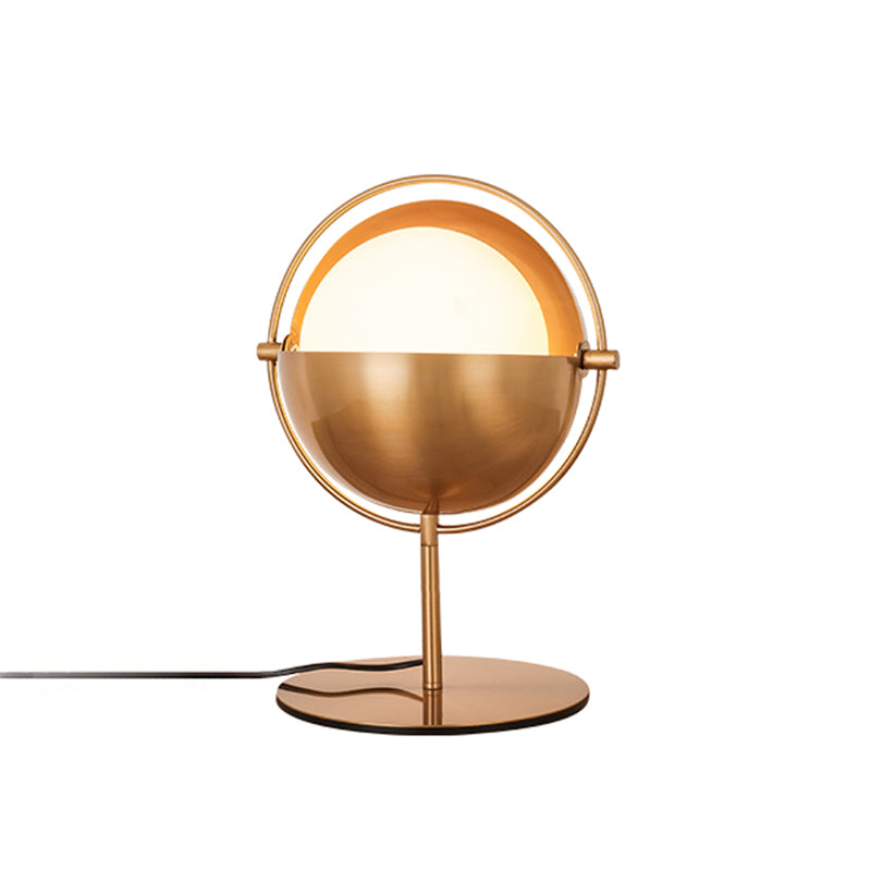 Swivel Globe Table Lamp - Opaline Glass 1-Light Night Light For Bedroom