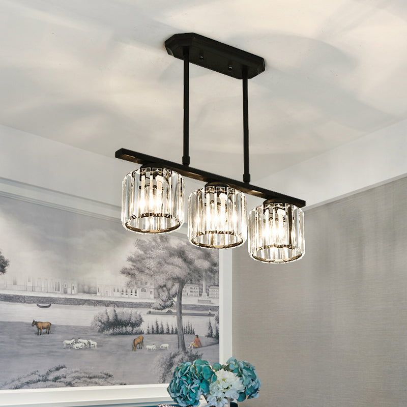 Crystal Shade Ceiling Light For Dining Room Island In Simple Style