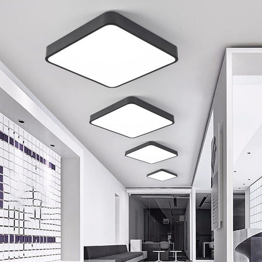 Discover Futuristic Illumination: Acrylic Flush Mount Led Fixture With Modern Geometric Design For