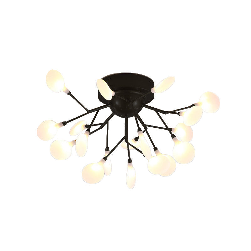 Firefly Semi Flush Ceiling Light - Minimalistic Acrylic Mount For Bedroom Black