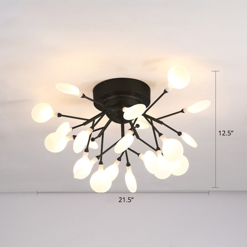 Firefly Semi Flush Ceiling Light - Minimalistic Acrylic Mount For Bedroom Black 21 /