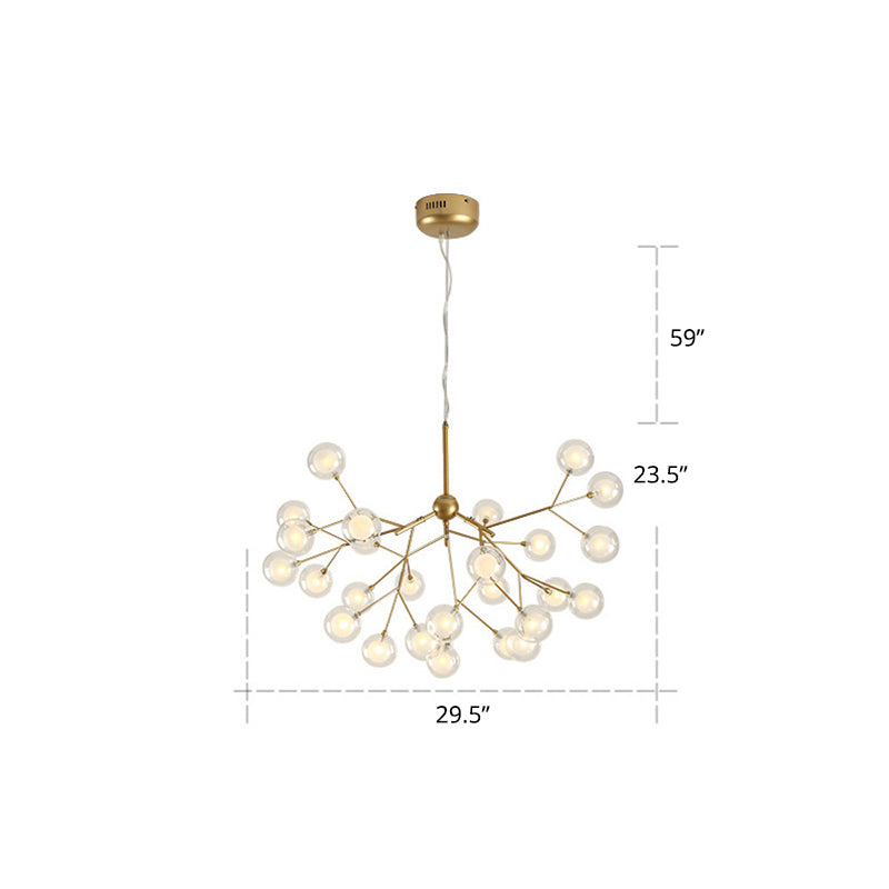 Postmodern Firefly Pendant Lamp With Double Glass Bubbles Ideal For Restaurants