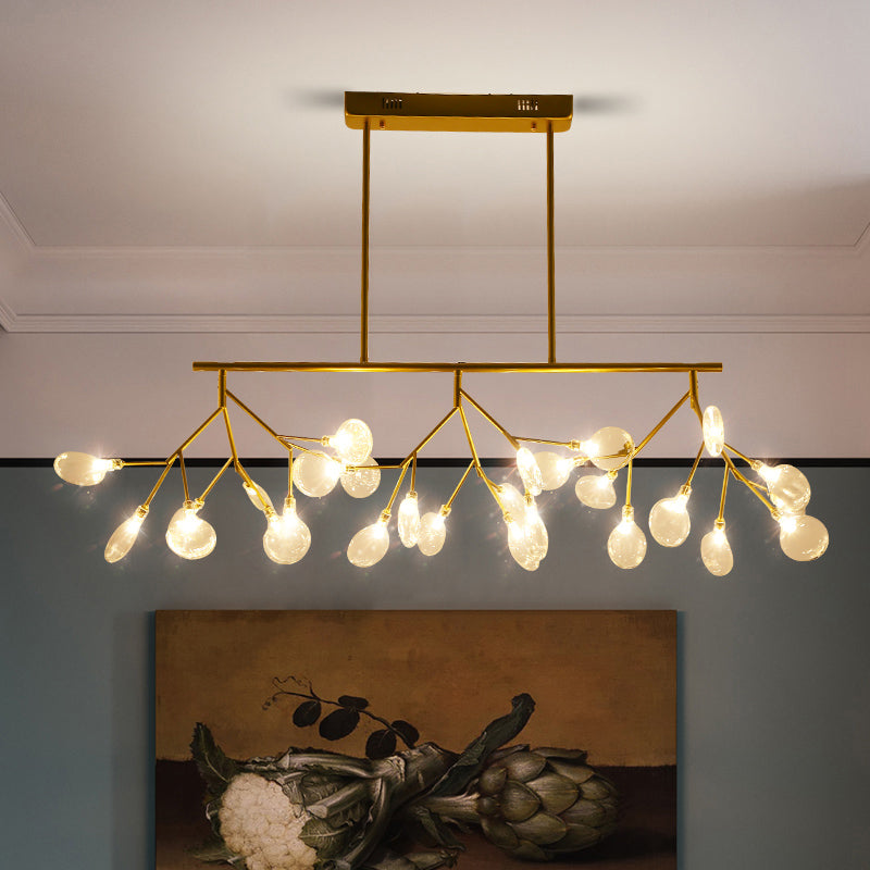 Firefly Led Island Pendant Light: Modern Acrylic Linear Lamp For Dining Room Ceiling