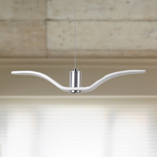 Alkalurops - Nautical Seagull Hanging Light: LED Pendant Lamp, White