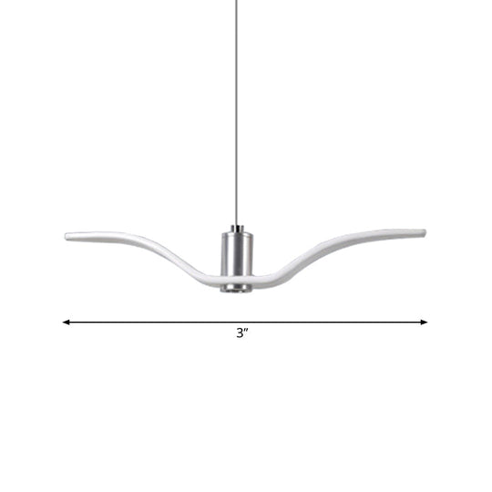 Alkalurops - Nautical Seagull Hanging Light: LED Pendant Lamp, White