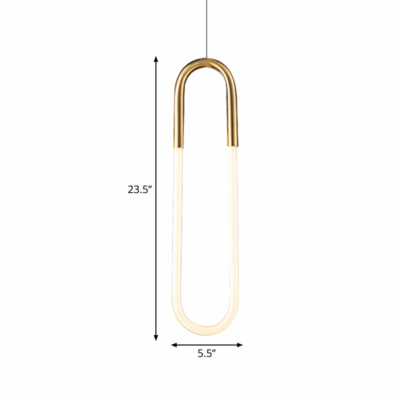 Maria - Oval Acrylic Drop Pendant Gold Hanging Ceiling Light