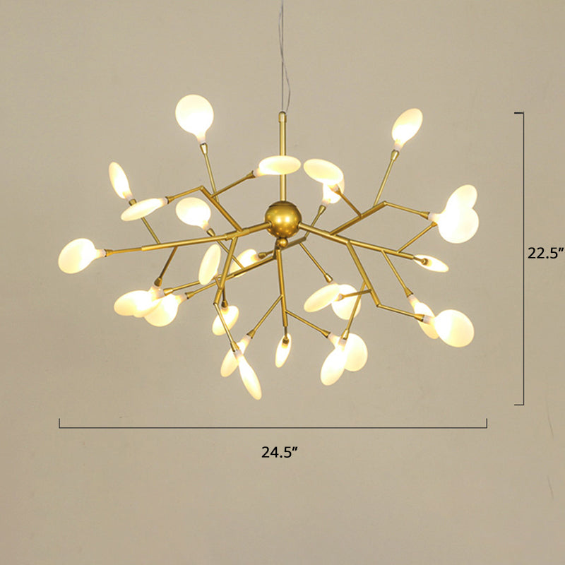 Gold Acrylic Firefly Chandelier: Nordic Style Led Pendant Lamp For Restaurants 27 /