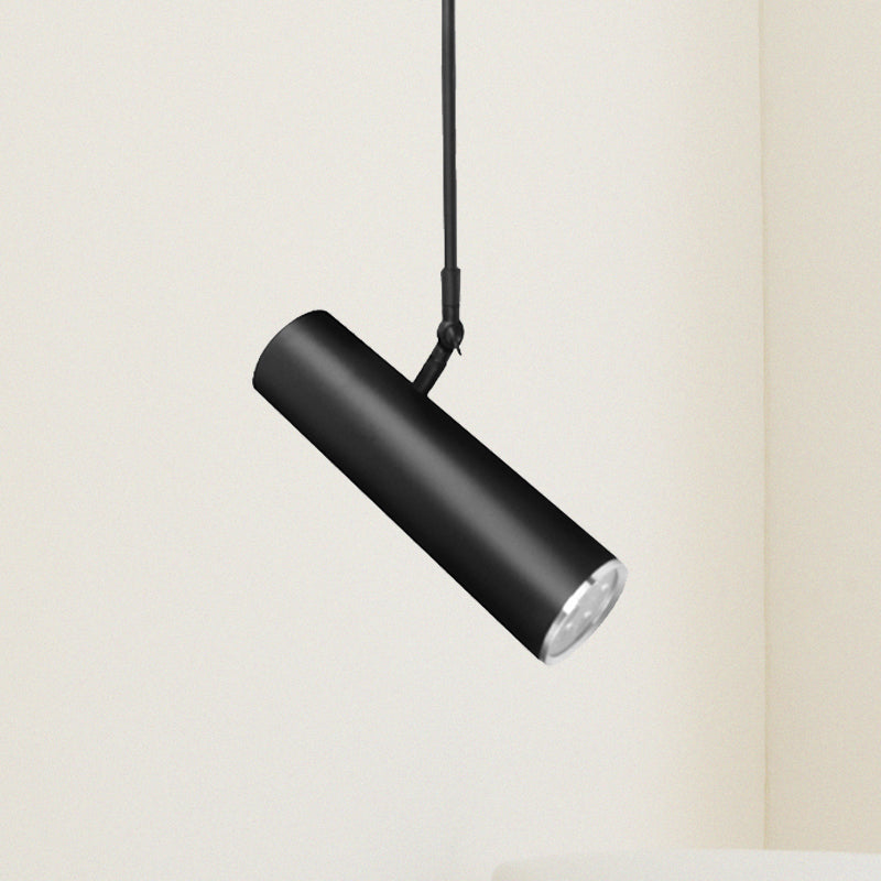 Adjustable Cylinder LED Pendant Light in Black: Warm/White, 11"/19" Height