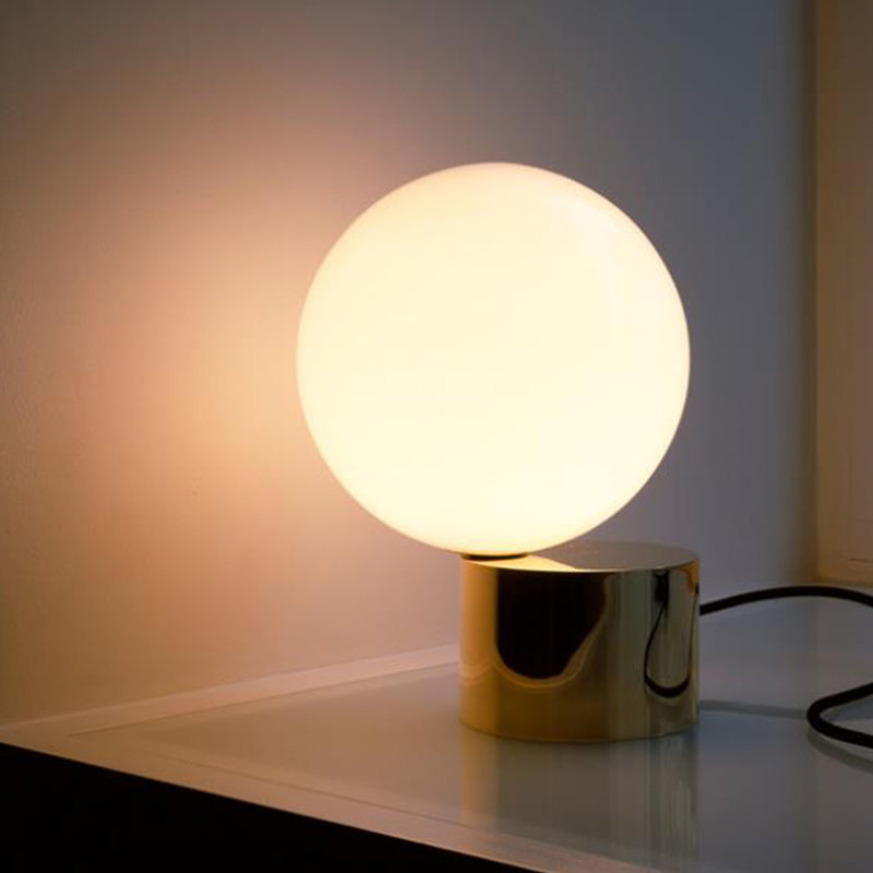 Frosted Glass Ball Table Lamp - Contemporary Stylish 1-Light Golden Lighting