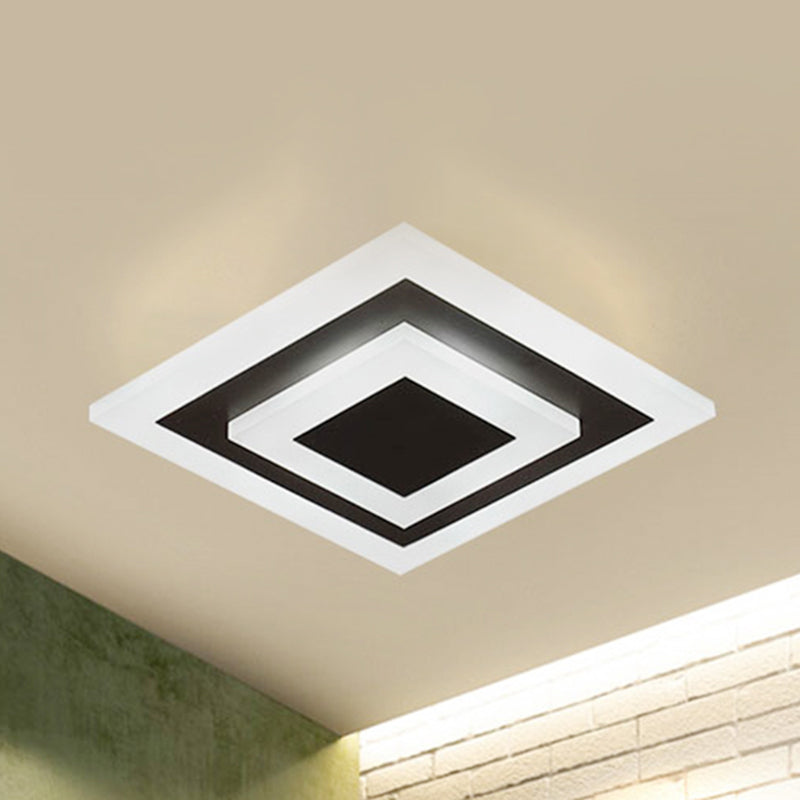 Modern Square Flush Acrylic Ceiling Light For Corridor Kitchen Coffee / White