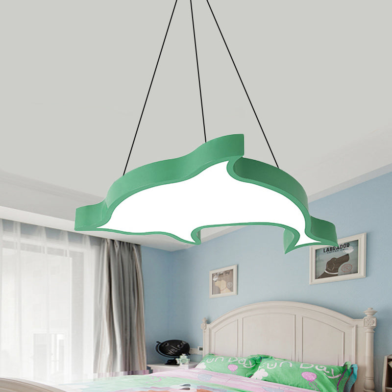 Cute Dolphin Pendant Light: Led Acrylic Ceiling For Hallway In Candy Colors