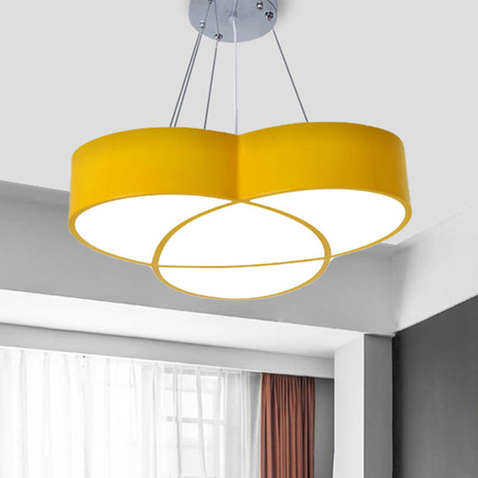 Flower Pendant Light - Creative Metal & Acrylic Lamp For Nursing Room Yellow / White