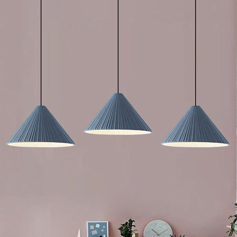 Nordic Style Cone Pendant Light - 1 Head Resin Hanging For Cafe Or Restaurant