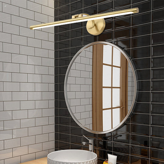 Minimalist Brass Led Vanity Sconce For Linear Bathroom Lighting