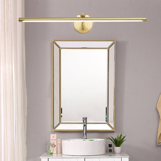 Minimalist Brass Led Vanity Sconce For Linear Bathroom Lighting
