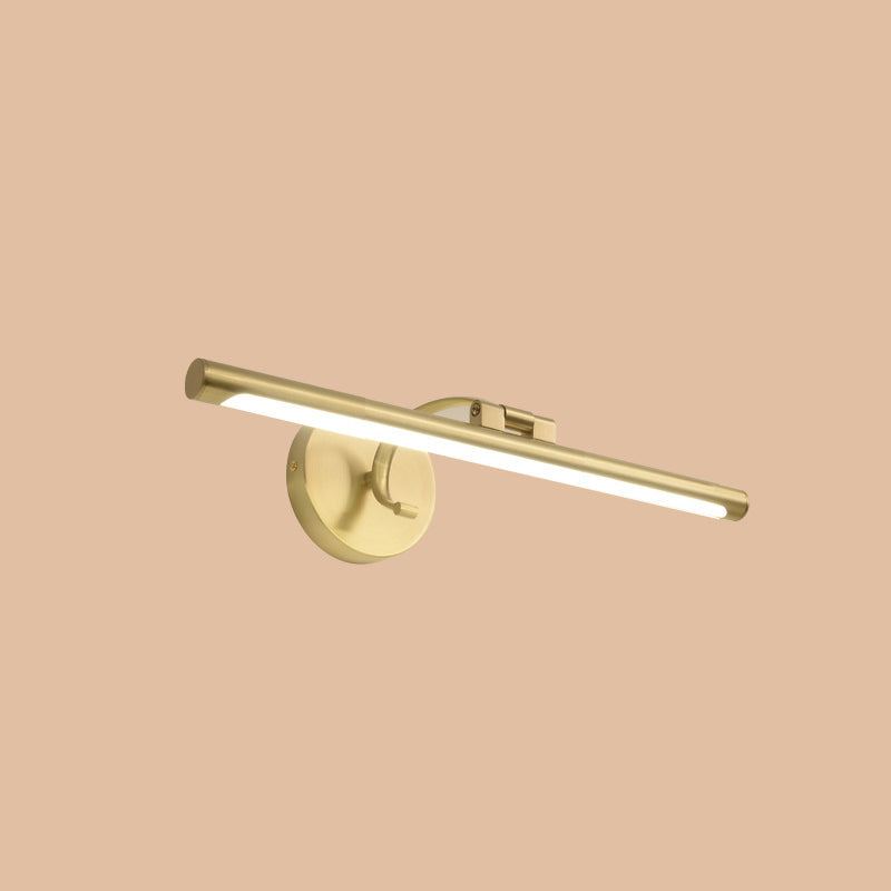Minimalist Brass Led Vanity Sconce For Linear Bathroom Lighting / 16