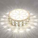 Champagne Led Crystal Embedded Round Ceiling Light - Simple Style Flush Mount For Passageway / 6