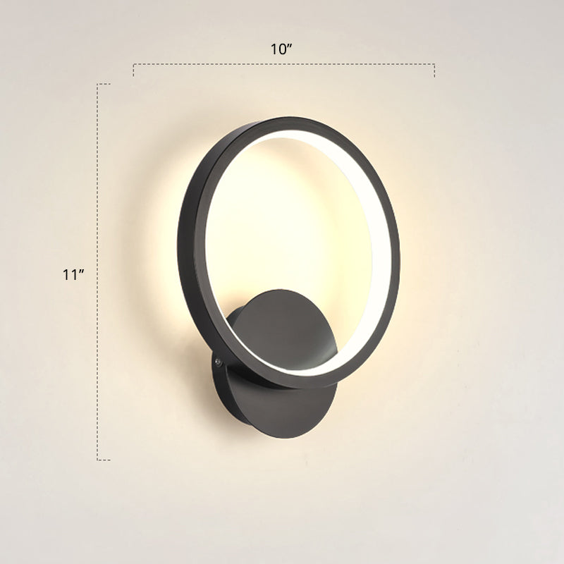 Modern Led Wall Sconce With Nordic Geometric Design In Grey Metal / Warm Circle