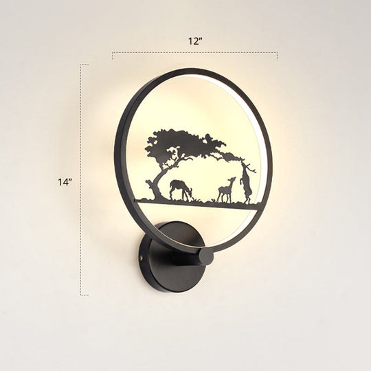 Modern Led Wall Sconce With Nordic Geometric Design In Grey Metal / Warm Tree